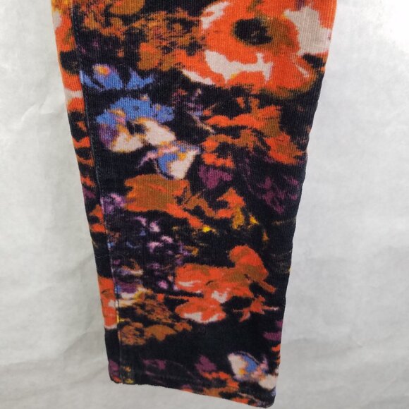 Pilcro Serif Corduroy Skinny Pants Women's 27 Floral Black Anthropologie Stretch - Picture 5 of 16